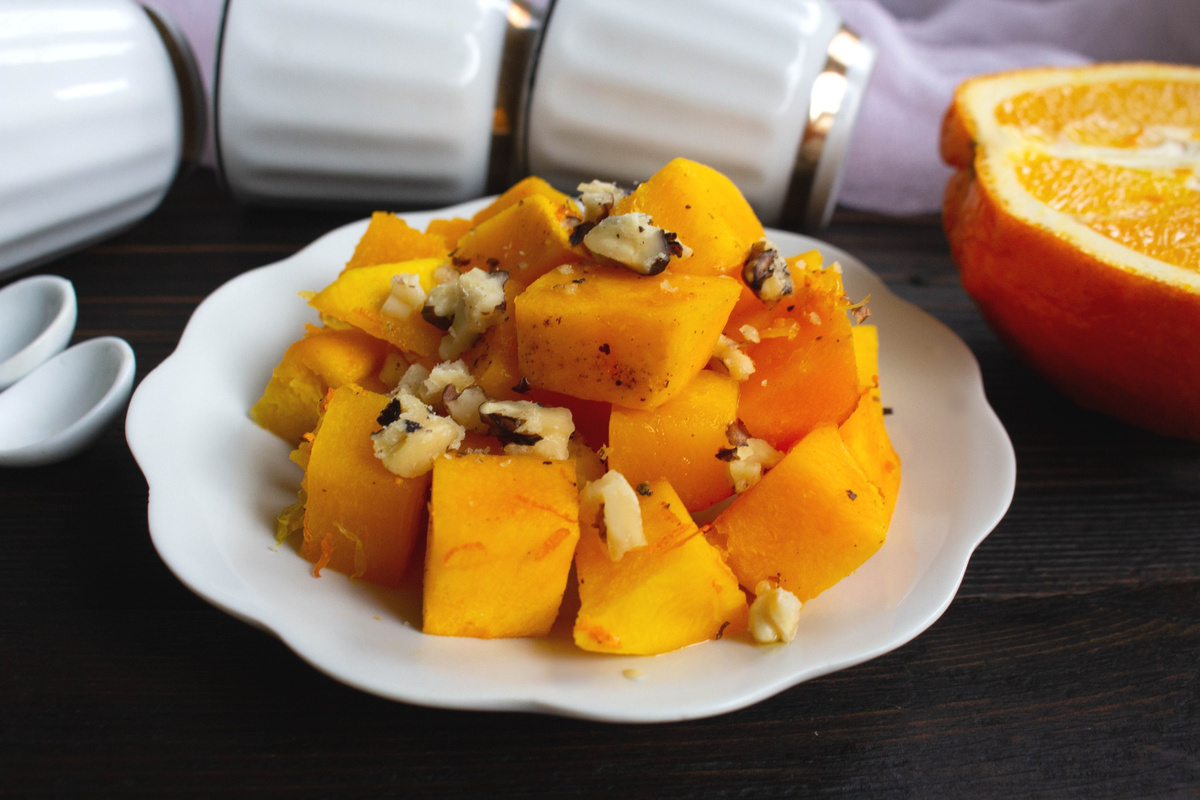Ароматная запеченная тыква с нотками апельсина и медом