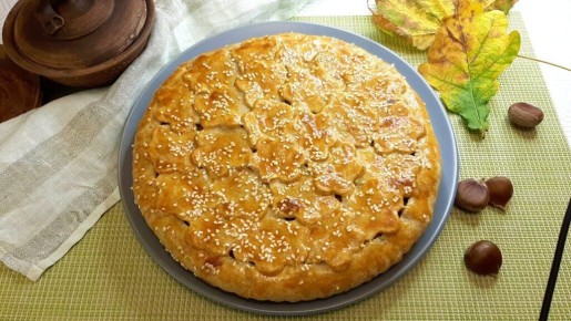 Волшебный пирог с капустой и грибами