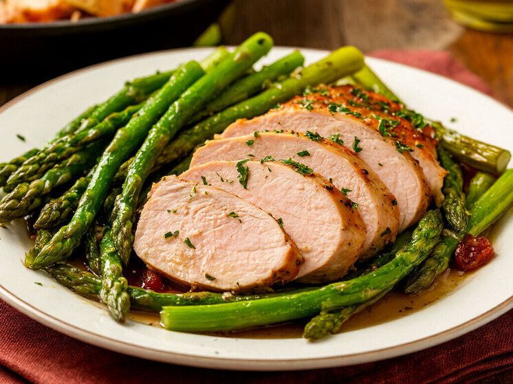 Простой ужин: как приготовить индейку со спаржей