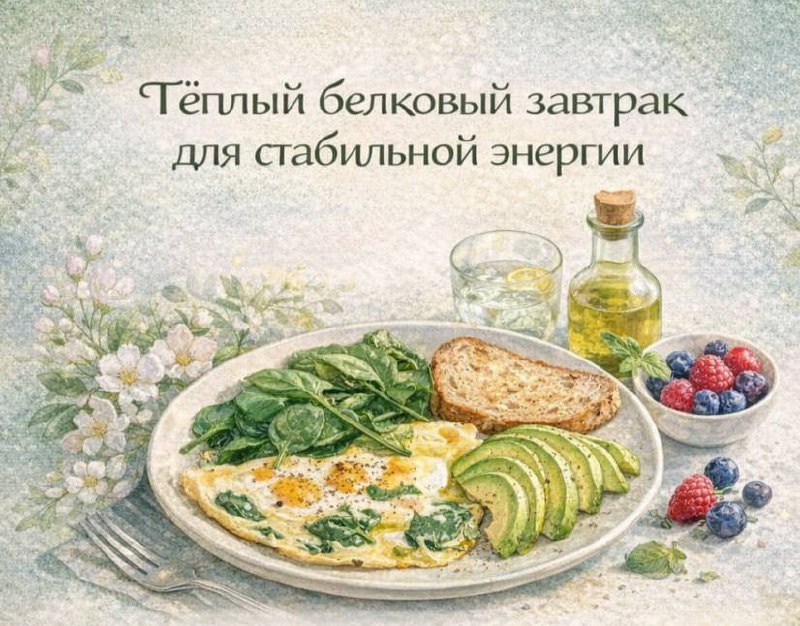 Тёплый белковый завтрак для стабильного заряда энергии